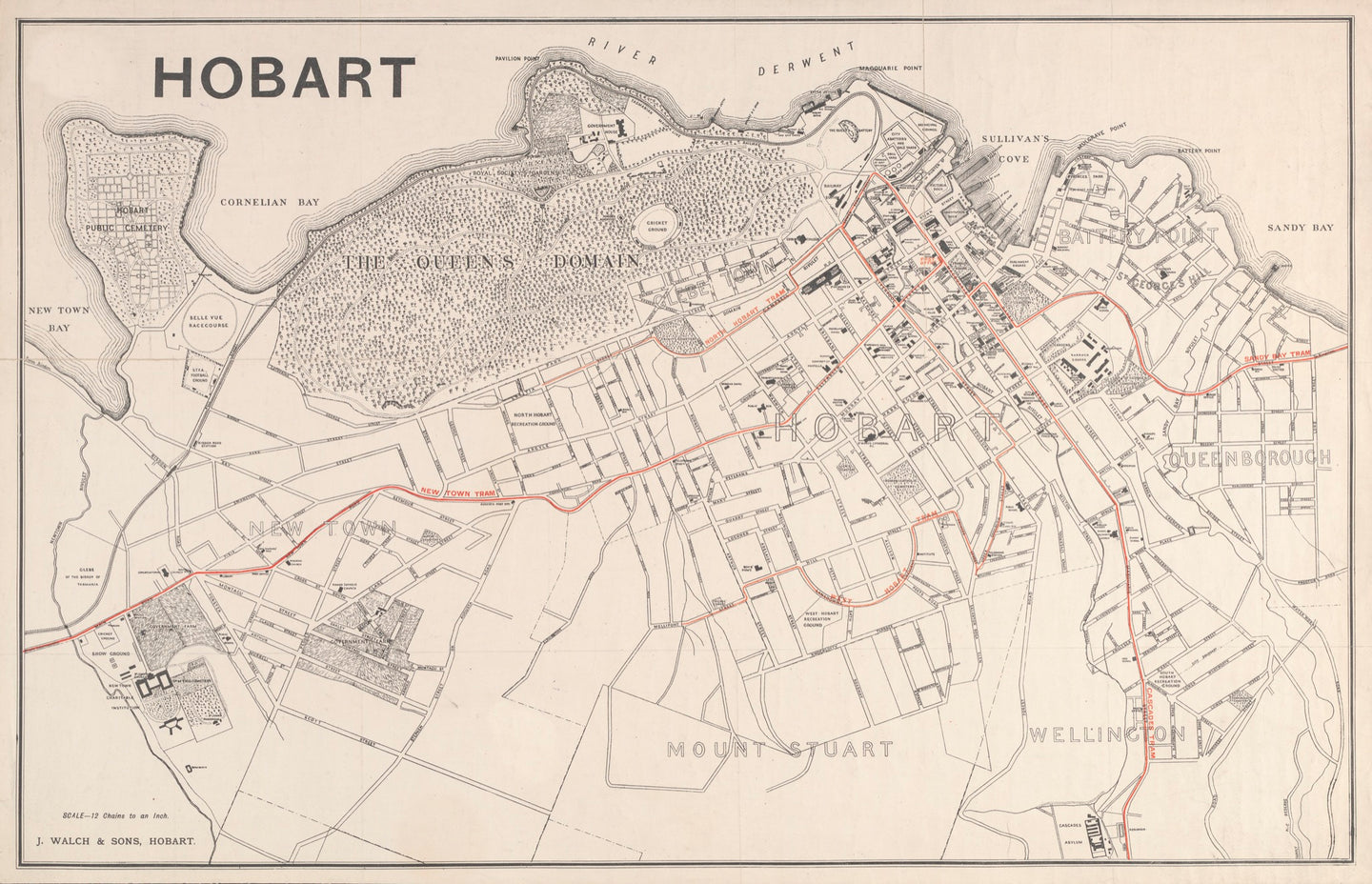 Hobart - Walch Tram Map
