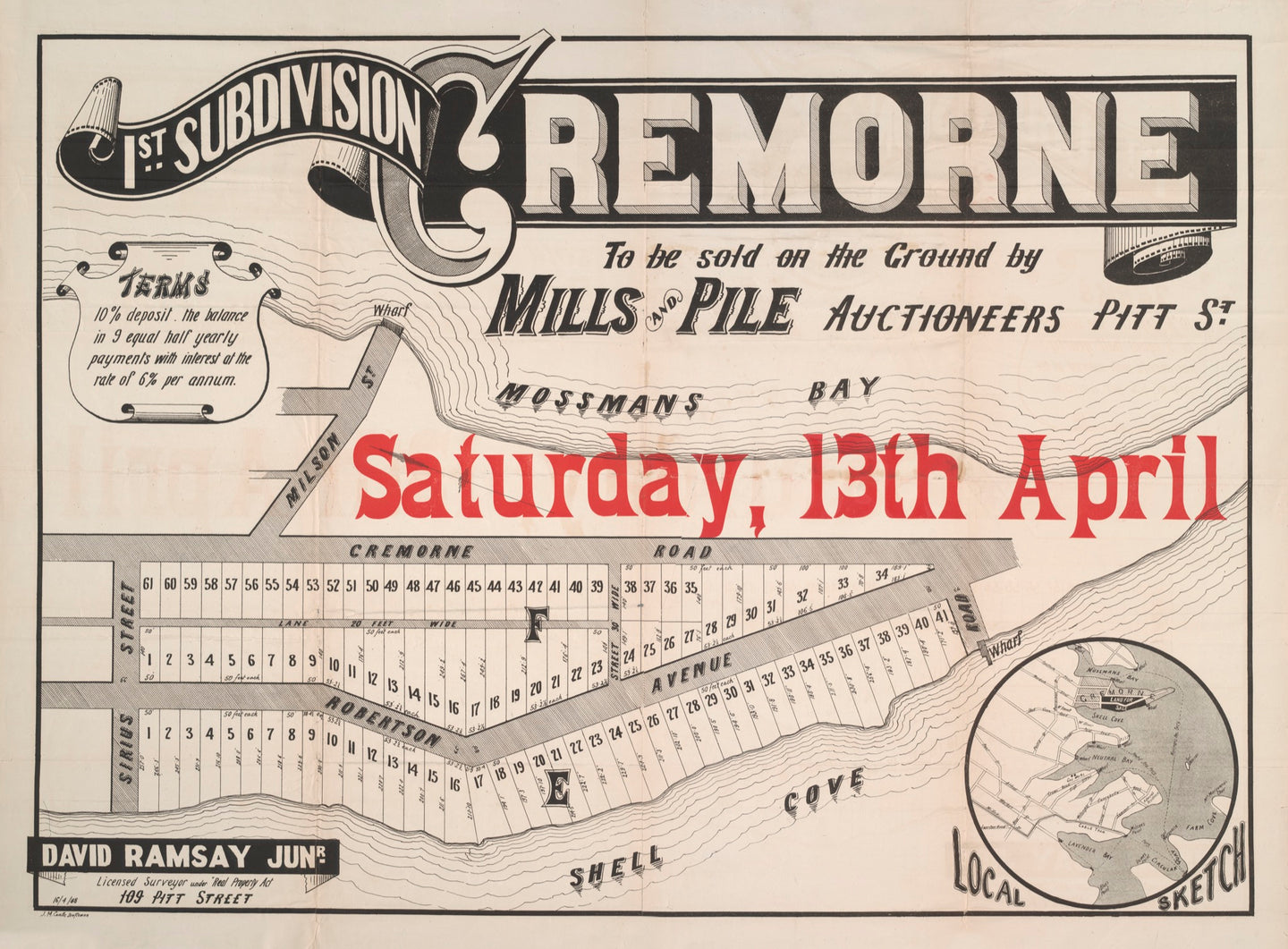 1st Subdivision, Cremorne, 1888