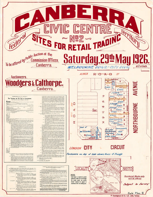 Canberra: Civic Centre Sites for Retail Trading No 2, 1926